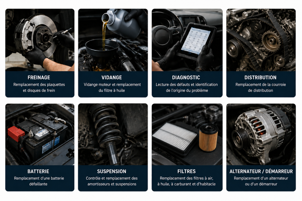 Réparation automobile à domicile à Rennes avec intervention sur freins, batterie et diagnostic